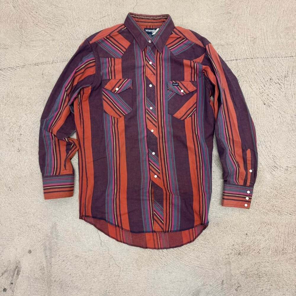 Wrangler Vintage Multicolored Striped Western Snap Up Shirt Made in USA Shirt